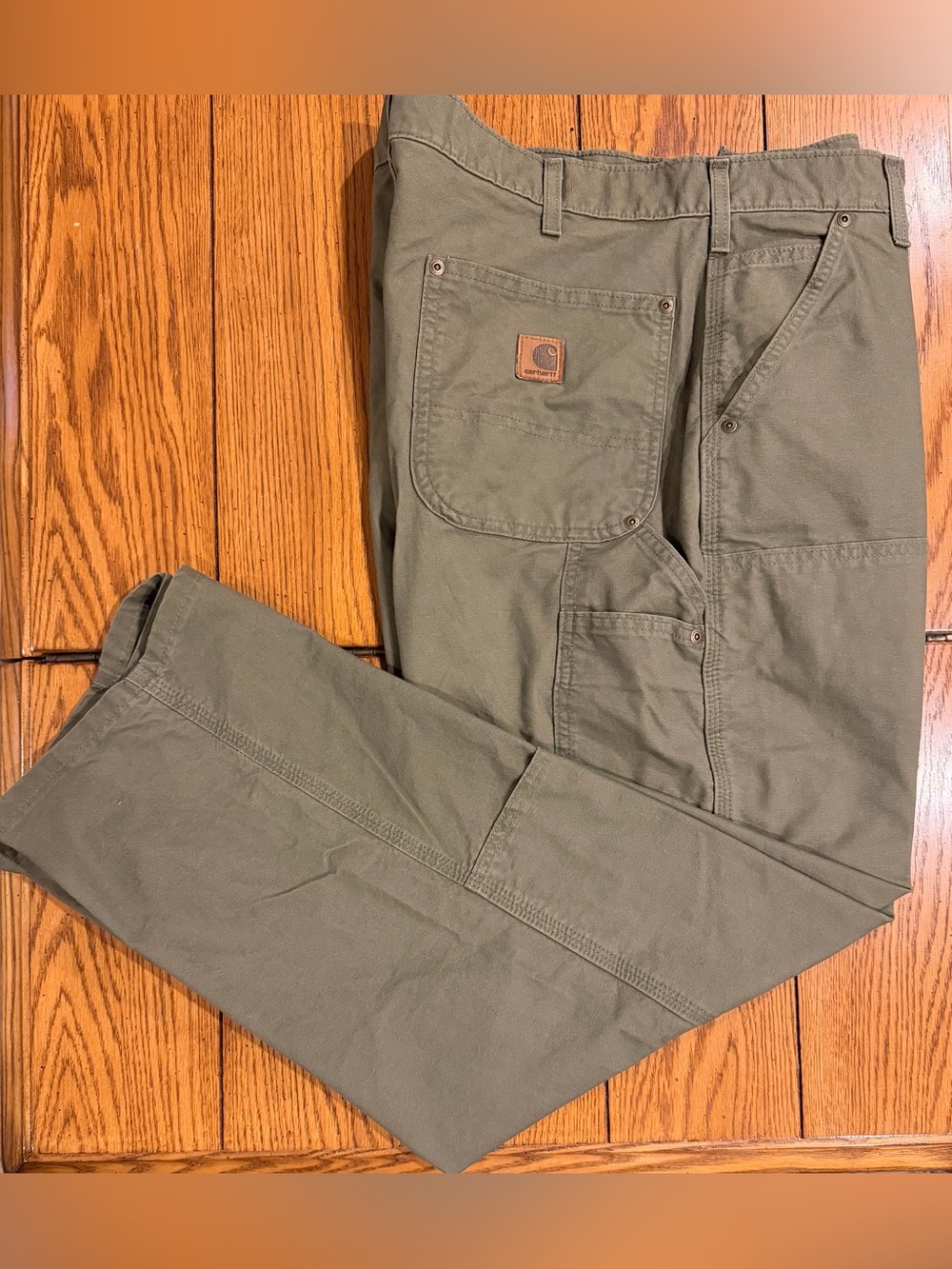 NWOT Carhartt Dungarees double knee carpenter pant, army green, 36 X 30